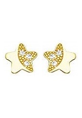 good-looking gold star shaped infant stud earrings